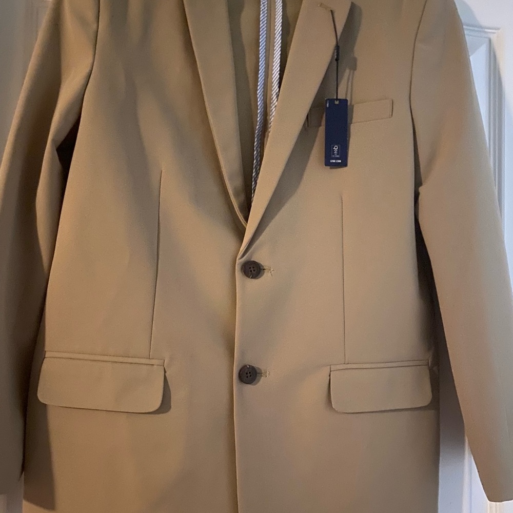 Tan Blazer with Two-Button Closure